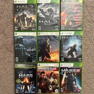 XBOX 360 Games Collection - Halo & Mass Effect Series